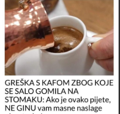 GREŠKA S KAFOM ZBOG KOJE SE SALO GOMILA NA STOMAKU: Ako je ovako pijete, NE GINU vam masne naslage oko struka!