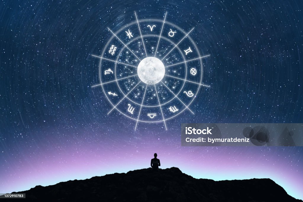 Astrological wheel projection, choose a zodiac sign